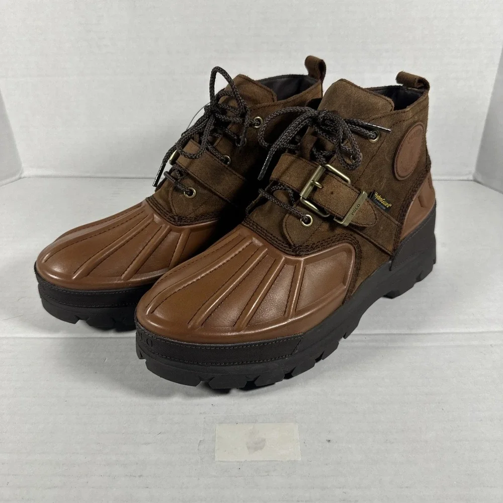 NEW POLO RALPH LAUREN OSLO MID BROWN LEATHER BOOT MSRP $178 MENS SIZE‎ 10 NWOB